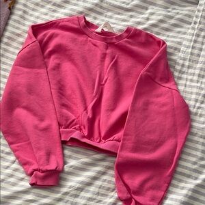 Bright Pink Cropped Sweatshirt